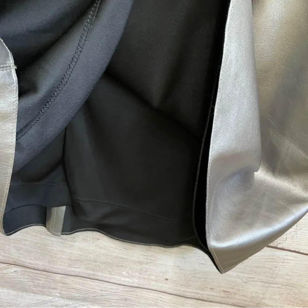 BAILEY/44 FAUX LEATHER‎ SKIRT IN PEWTER